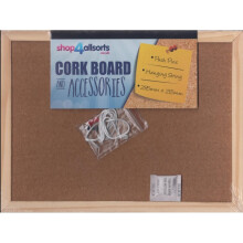 Small Cork Board With Accessories Wall Hanging Pin 28.5cm x 21.5cm
