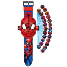 Kids Electronic Projection Watches-Spider-Man Flip w/24 Toys Marve