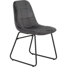 (Grey) Pair of 2 x Lukas Velvet Chairs - Sold as 2