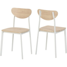 Riley Chair White/Light Oak Effect Veneer- Sold as 2 per carton