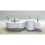 Boule Glass Coffee Table With White Border And White High Gloss Base 1