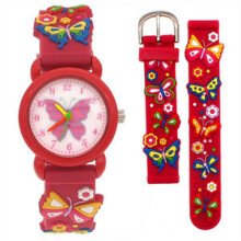 (Red) 3D Butterfly Quartz Children's Watch