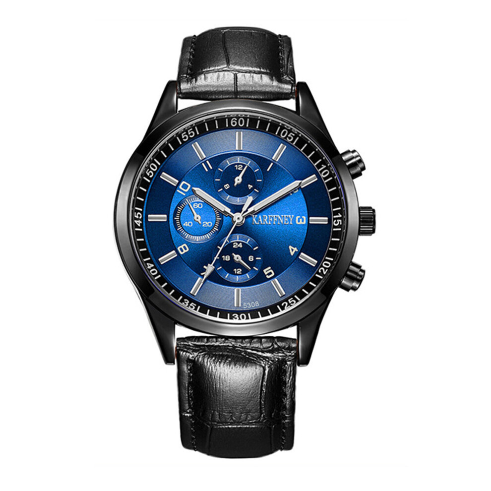 (Blue) Casual Steel Quartz Wrist Watch