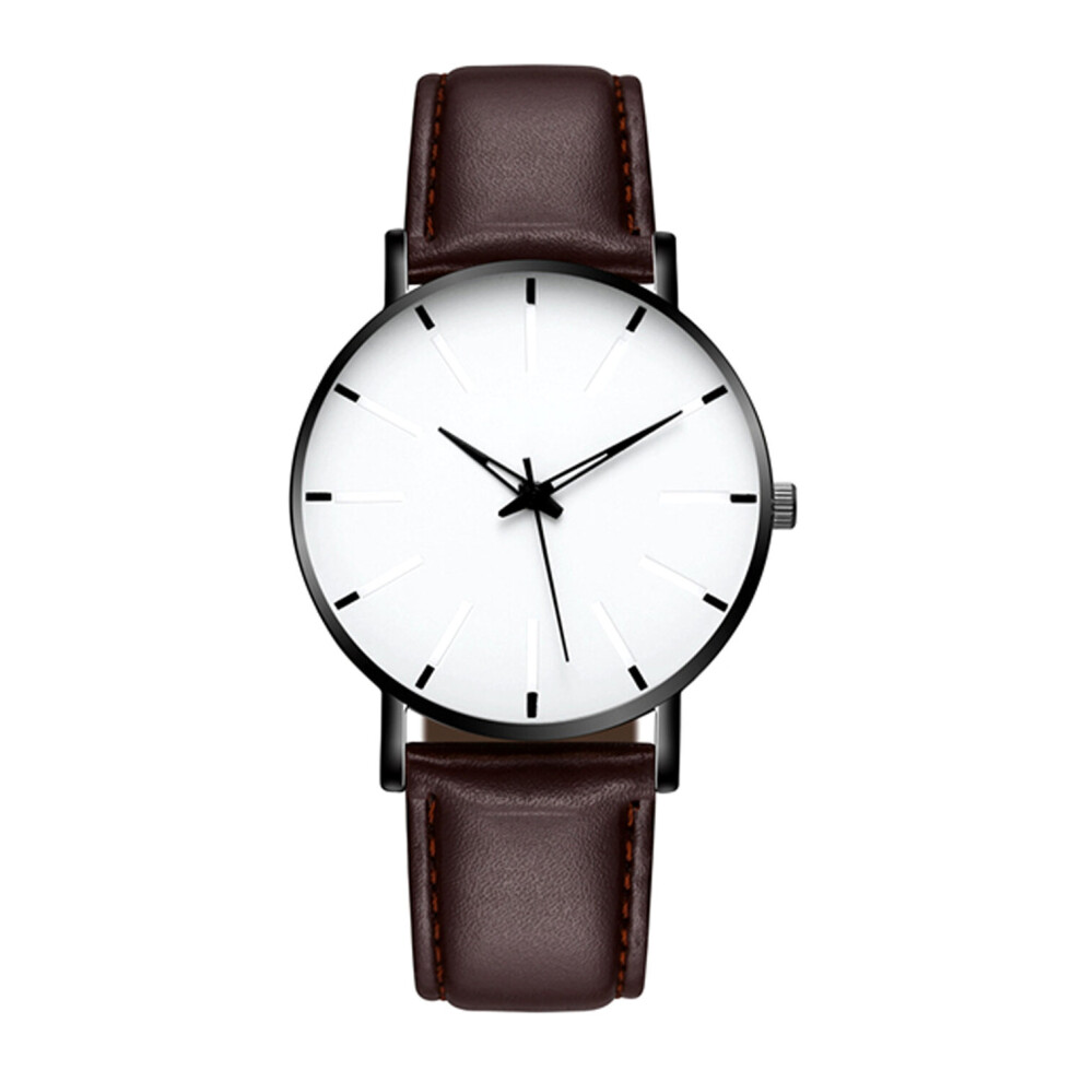 (Black with Brown Strap) Men's Casual Quartz Watch