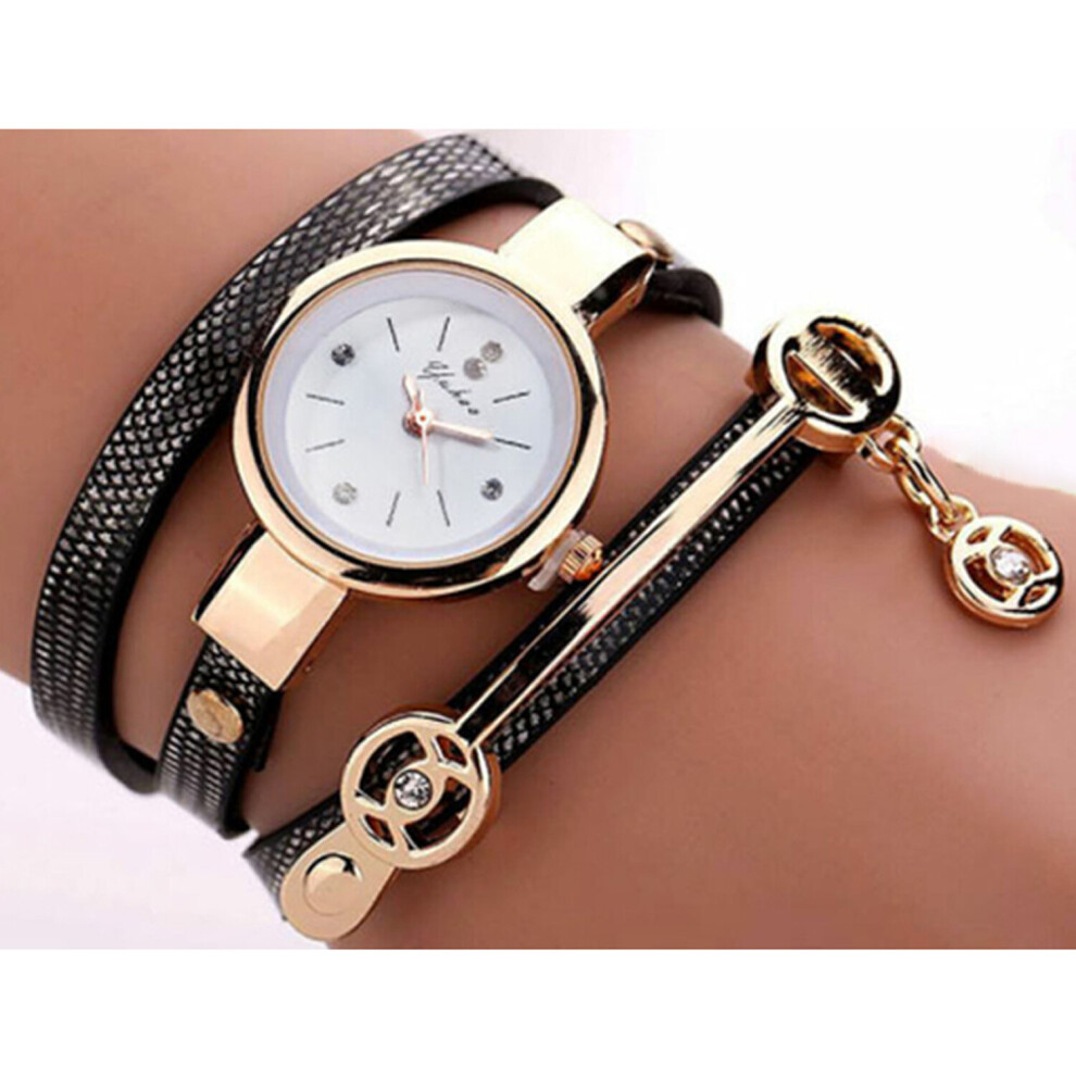 (Black) Multilayer Bracelet Quartz Watch