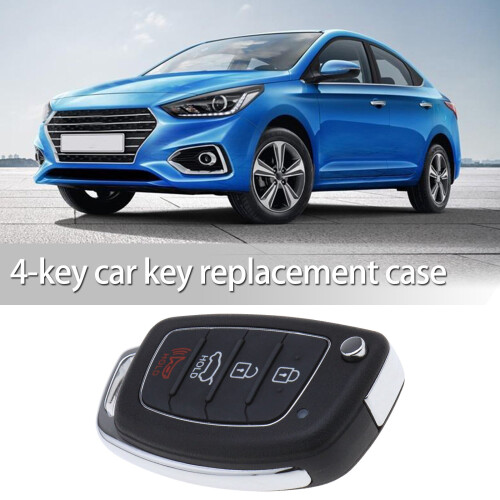 4-button Remote Fold Key Fob Shell Uncut Key Blade for Hyundai Solari/ix35/i40 2