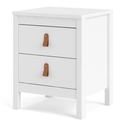 Barcelona Bedside Table 2 drawers in White 2