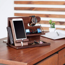 Gifts for Men Gadgets for Mens Gifts Bedside Organiser Stand Wooden
