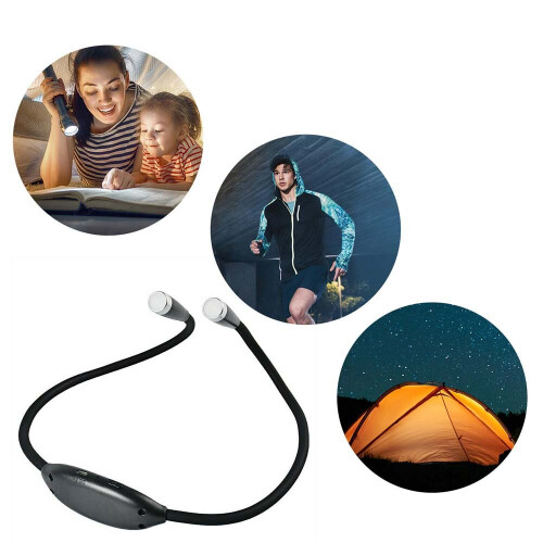 LED Neck Book Reading Light Adjustable USB Rechargeable Hands-free Reading Lamp
