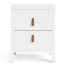 Barcelona Bedside Table 2 drawers in White