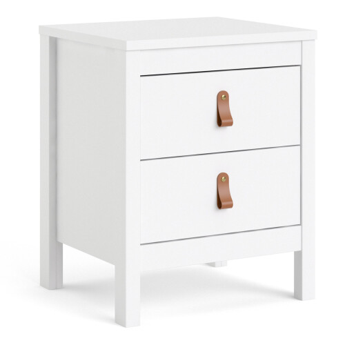 Barcelona Bedside Table 2 drawers in White 1
