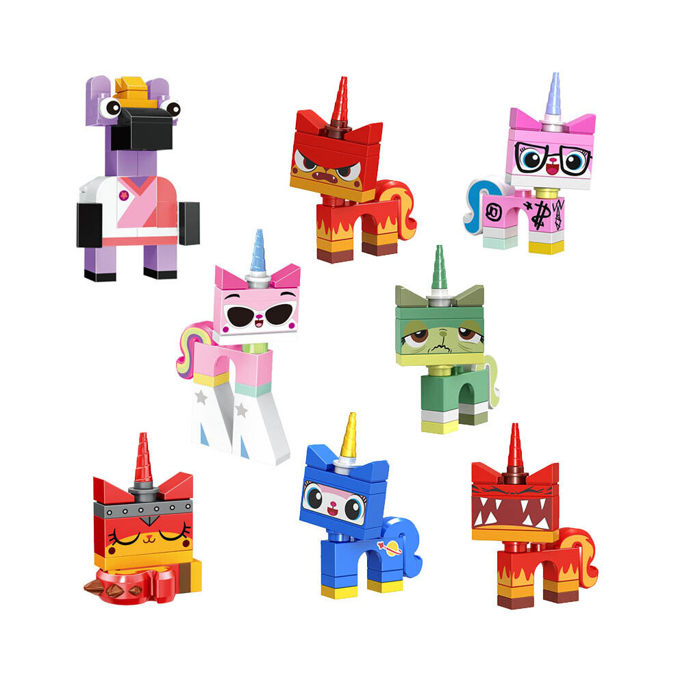 Bachashop 8Pcs Unicorn - Cat Minifigures Compatible Toys Fit Lego
