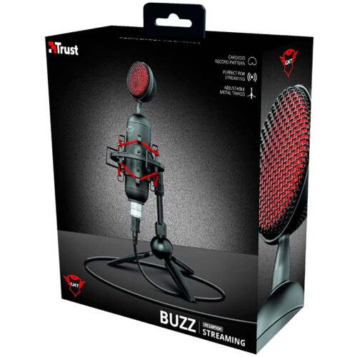 Trust GXT 244 Buzz USB Streaming Microphone Background Noise Reduction