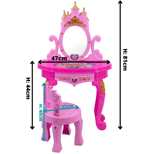 The Magic Toy Shop Princess Vanity Dressing Table Stool Accessories Set Children s Dressing Table on OnBuy