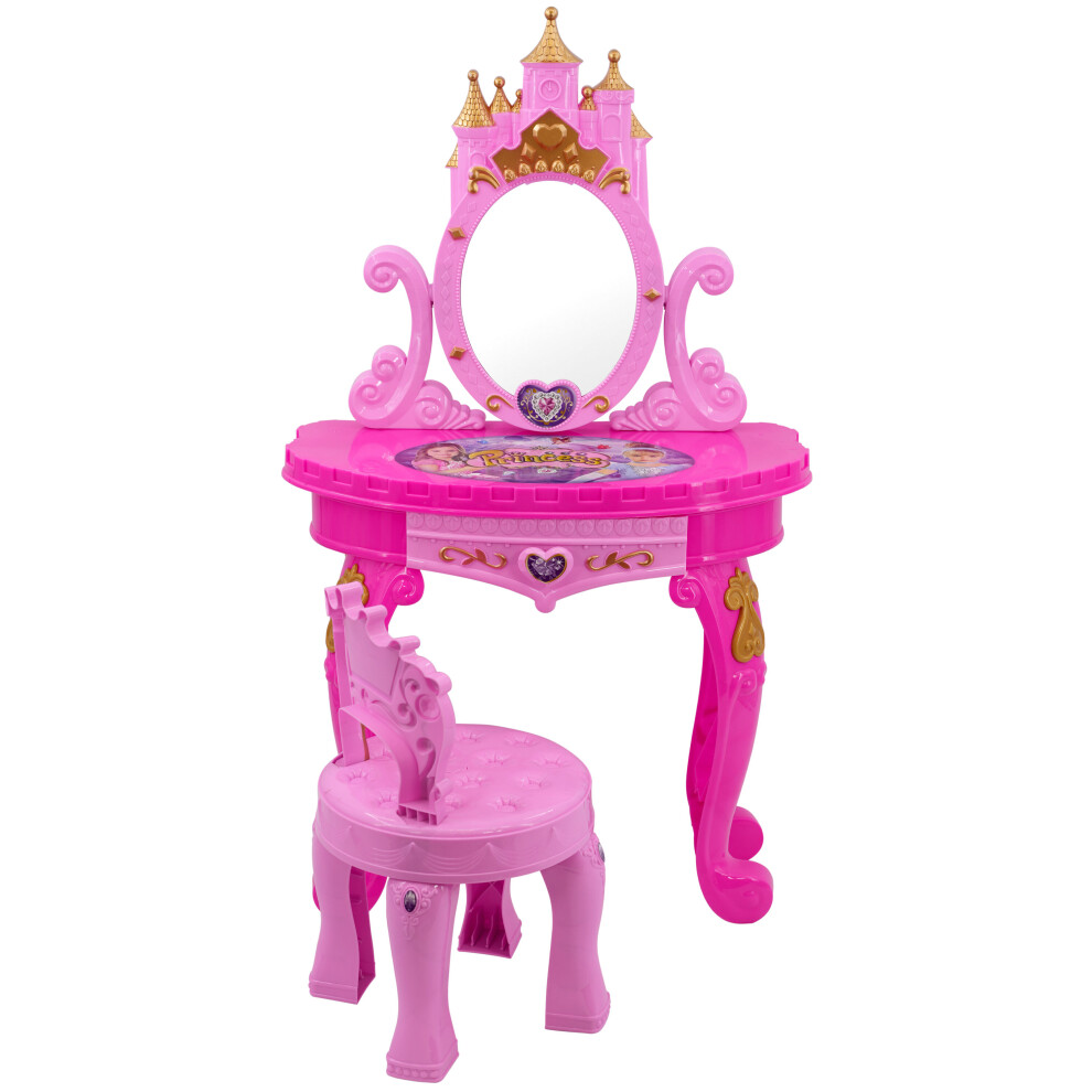 The Magic Toy Shop Princess Vanity Dressing Table, Stool & Accessories Set | Children's Dressing Table