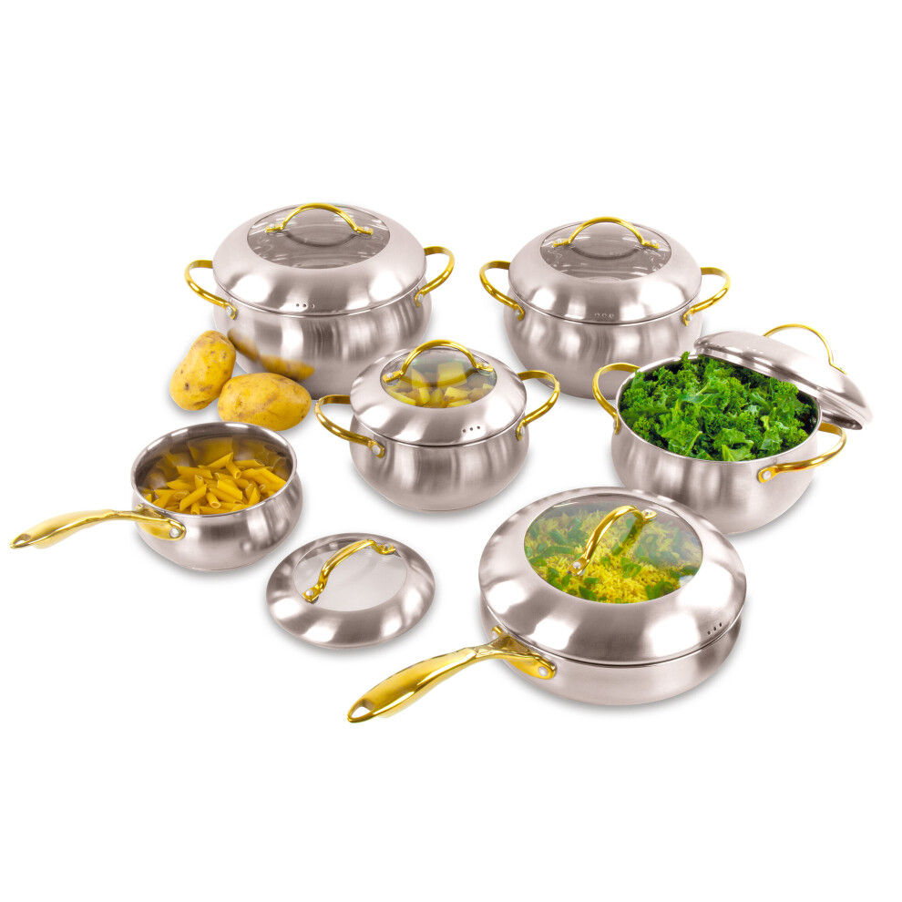 (Gold Apple) SQ Professional Lustro 6pc  Stainless Steel Cookware Set