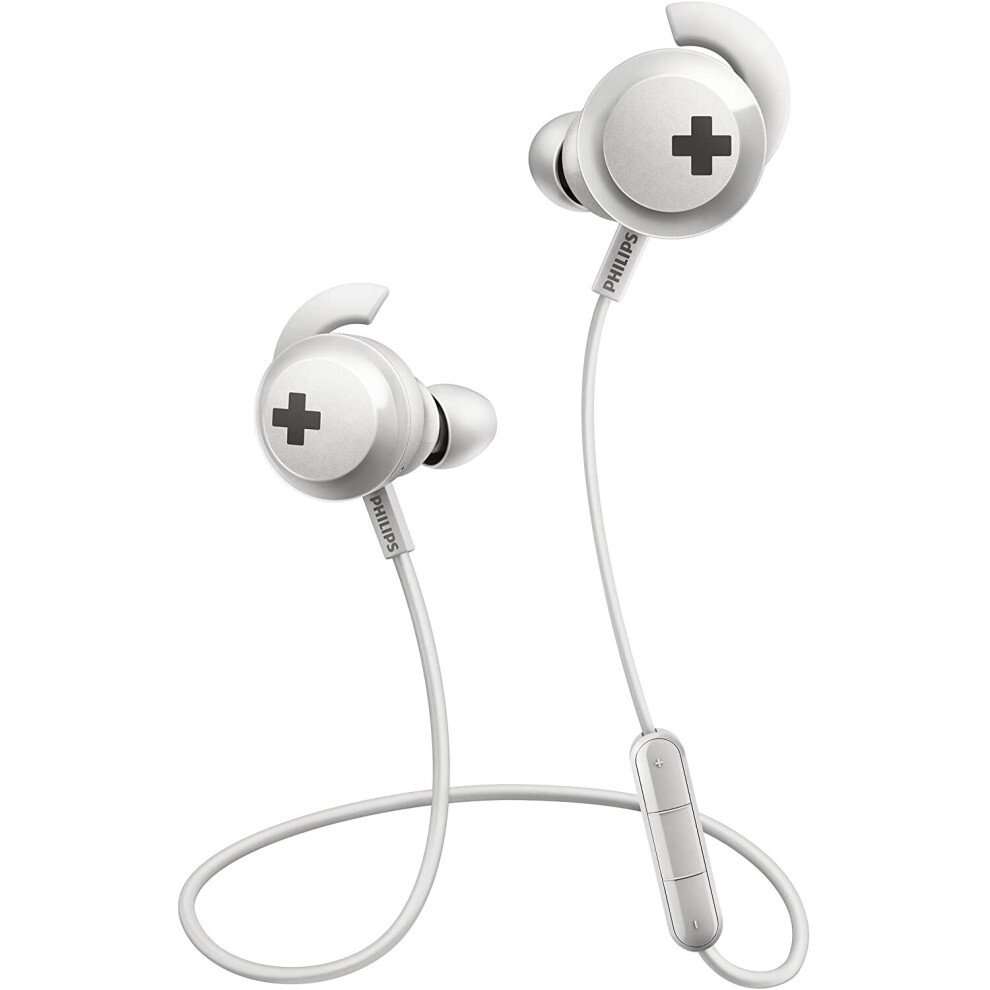 New Philips Bass+ Wireless Earphones Earbuds For Iphone Samsung White Shb4305wt/00