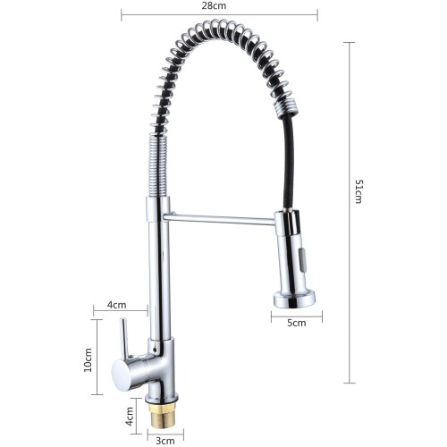 Modern Monobloc Chrome Brass Kitchen Pull Out Spray Faucet Mixer Tap 2