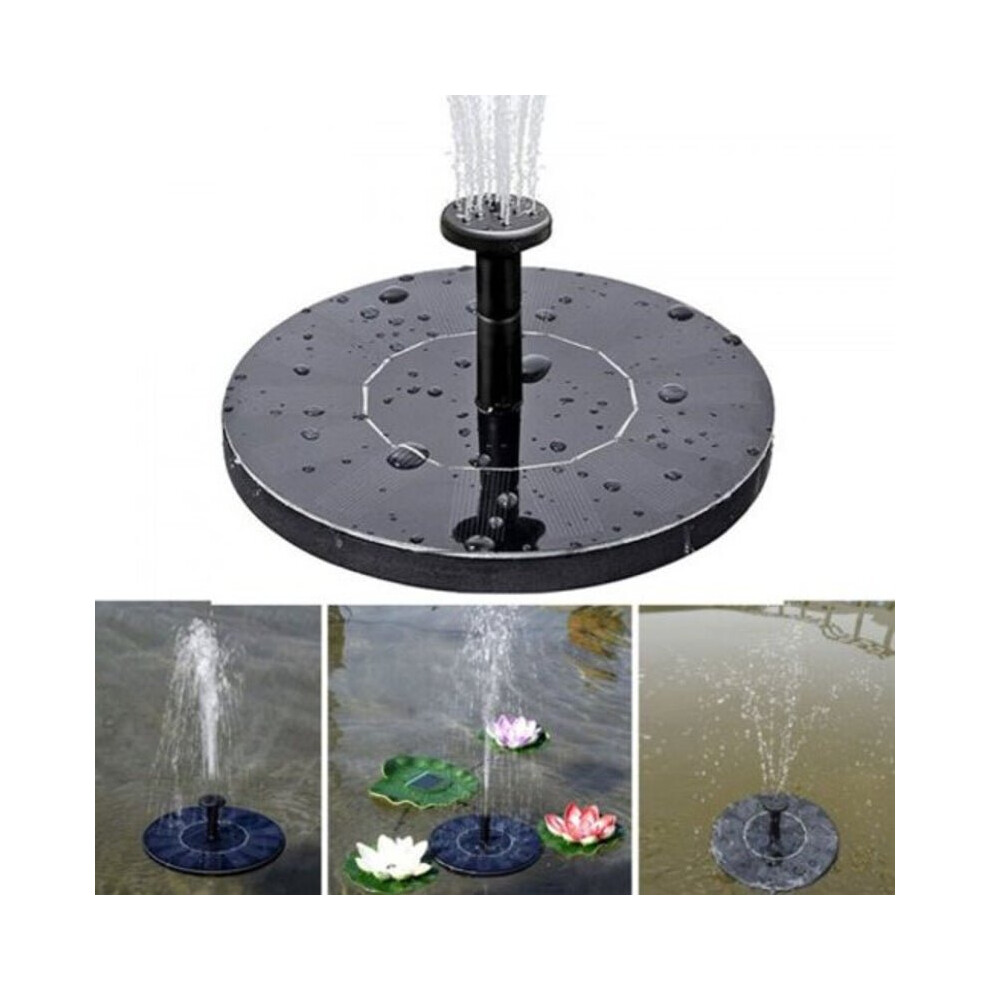 Solar Fountain Water Pump Kit Garden Outdoor Panel Floating Fountain Garden Decoration- Black