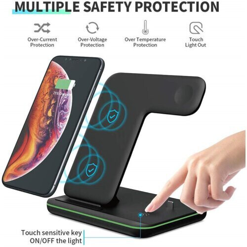 Ranpo (White) Multi-function 3 In 1 15W Fast Wireless Charger