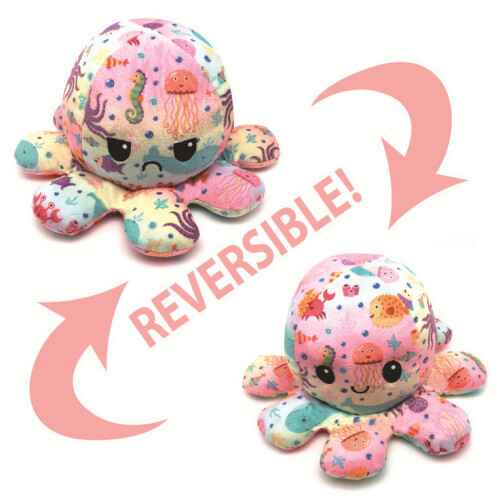 (Style 06) Reversible Octopus Plush Toys Double-Sided Flip UK