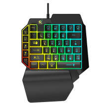One-Handed Membrane Keyboard Wired Gaming Keypad With Led Backlight 35 Keys One-Handed Membrane Keyboard For Lolpubgcf