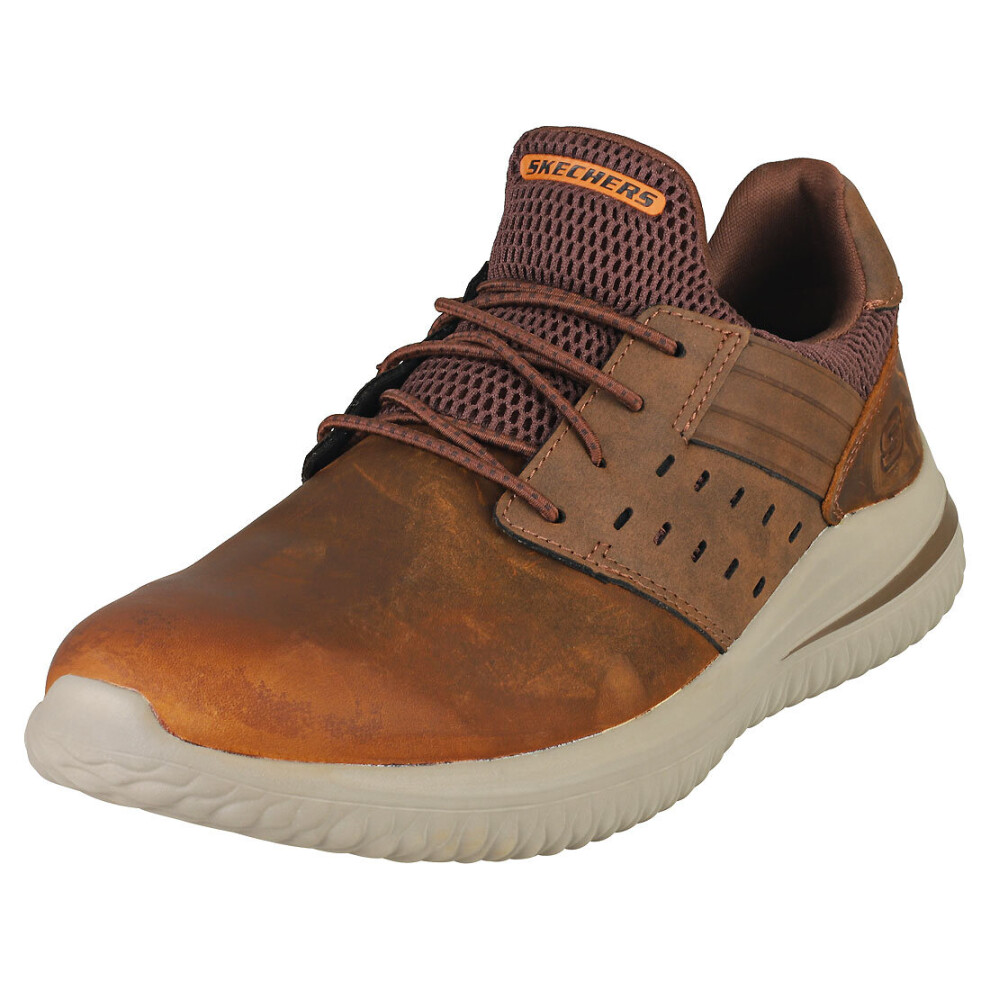Skechers Delson 3.0 Ezra Mens Casual Trainers In Dark Brown - Size 11 Uk