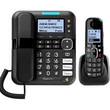 Amplicomms BigTel 1580 Big Button Phone Answering Machine Xtra Handset