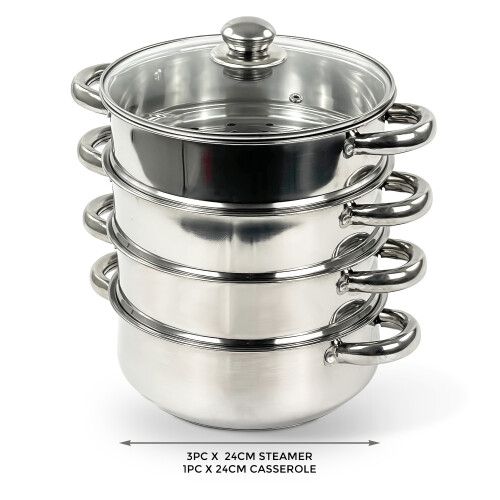 4 Tier Steel Induction Steamer Cookware 2