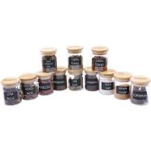 Glass Storage Jars with Bamboo Lids (Spice Set)