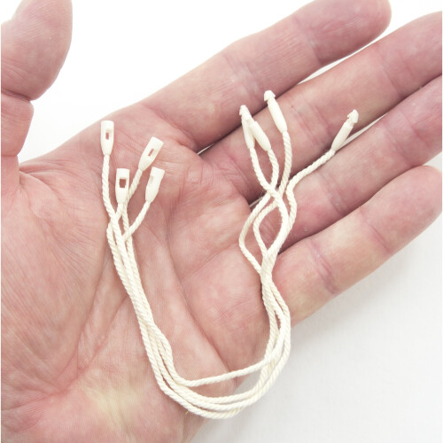 HAND Off white Cotton Easy to Attach Hang Tags, String Round Snap Locks 20cm - 1000pcs