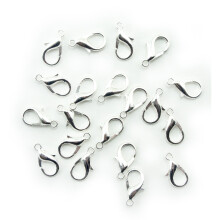 HAND Pack of 20 Silver-Tone Lobster Claw Clasps for Craft, Garment & Accessory Making - 18 mm