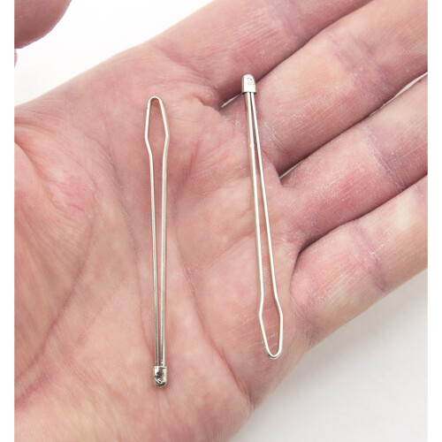 HAND Set of 2 Steel Elastic Ribbon Threaders, Elastic Threading Tool - 65 mm 1