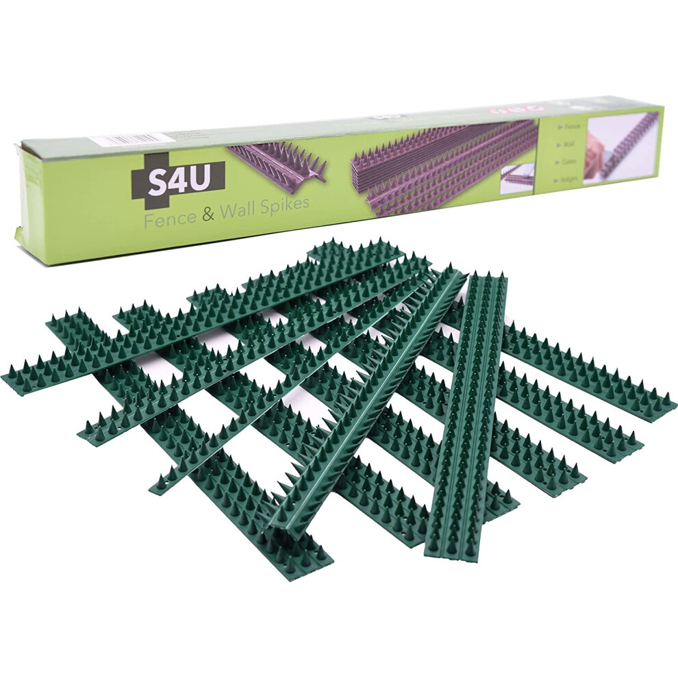 (2 Pack - 20pcs (10m), Green) Fence Wall Spikes Garden Security