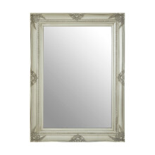Premier Housewares Wall Mirror / Mirrors For Garden / Bathroom / Living Room Antique Effect Rectangular Frame / Silver Finish Wall Mounted Mirrors