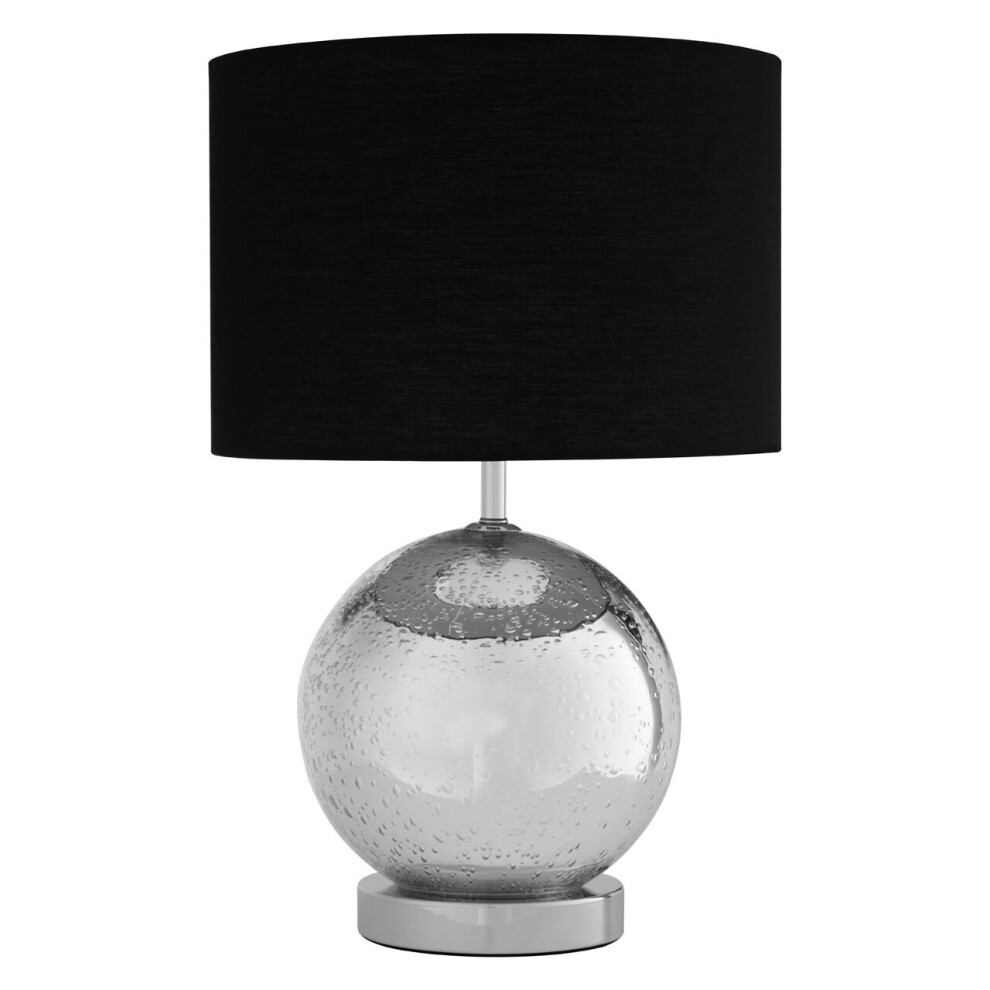 Premier Housewares Fabric Shade Table Lamp/ Office Reading Lamp/ W30 X D30 X H47cm. Black