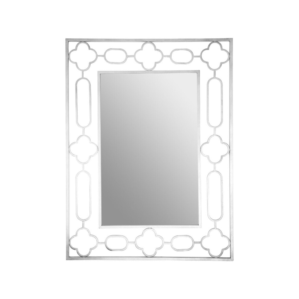 Premier Housewares Silver Leaf Wall Mirror For Bedroom / Hallway / Bathroom Rectangular Wall Mirror Minimal and Contemporary w93 x d2 x h124 cm