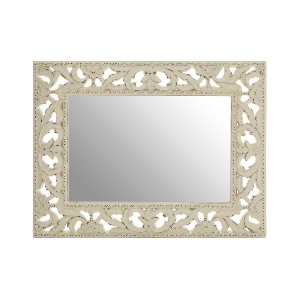 Premier Housewares Rectangular Wall Mirror/ Classic Mirrors For Bathroom / Bedroom / Garden Walls Fancy Wall Mounted Mirrors For Hallway