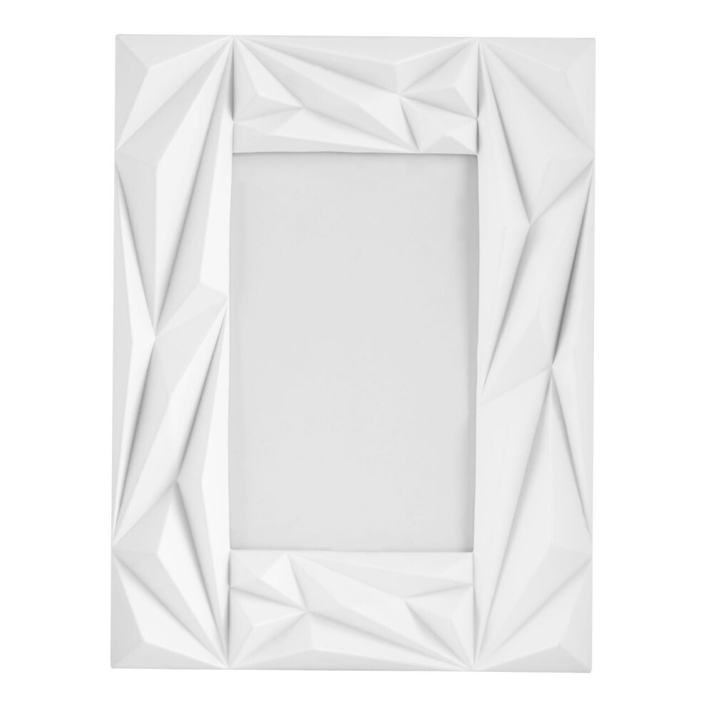 Premier Housewares White Photo Frame / Frames Geometric Design Picture Frames For Wall Contemporary Rectangular Photo Frames For Bedroom / Living Room