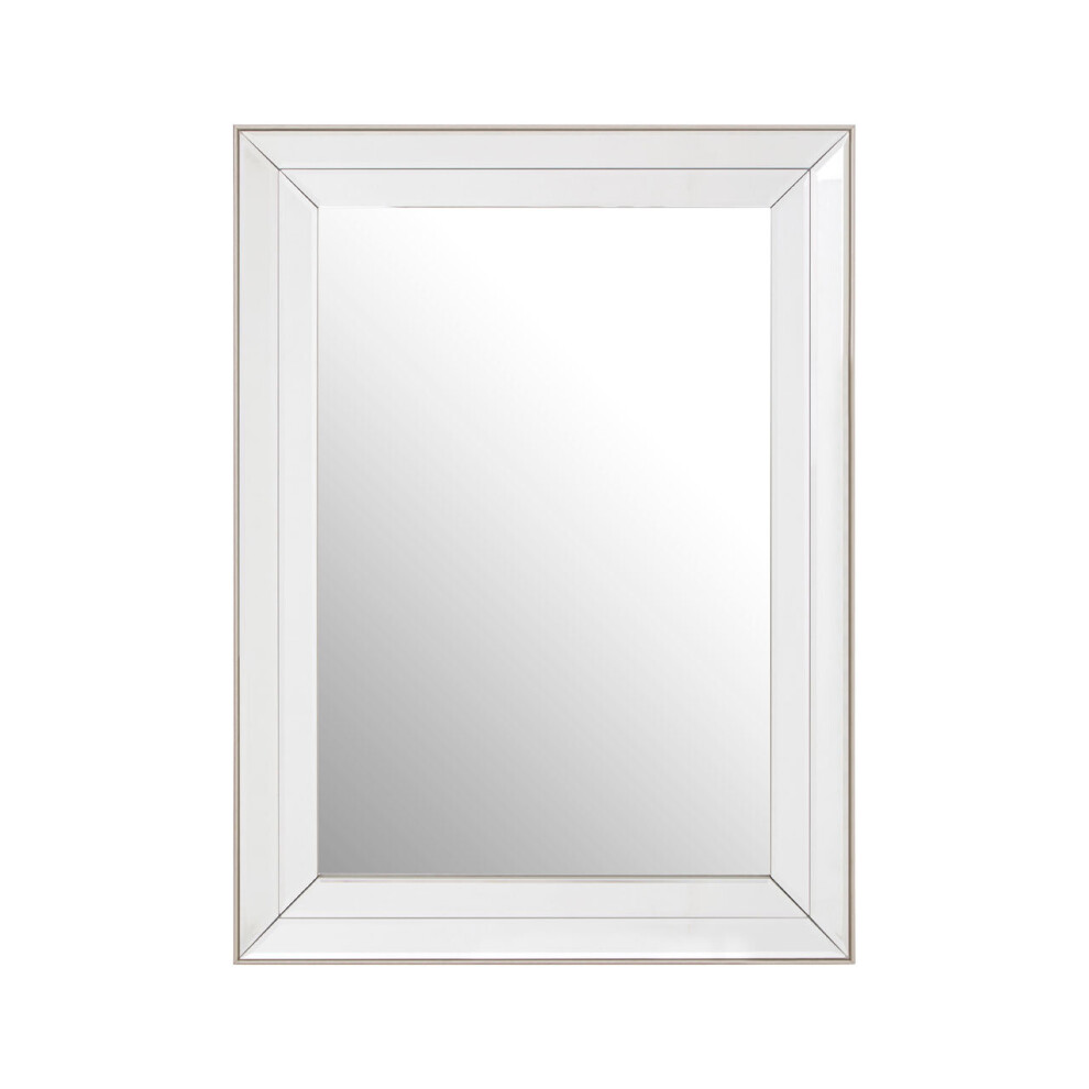 Premier Housewares Silver Wall Mirror For Garden And Bedroom Reflective Square Bathroom Mirrors Wall Mounted Contemporary Mosaic