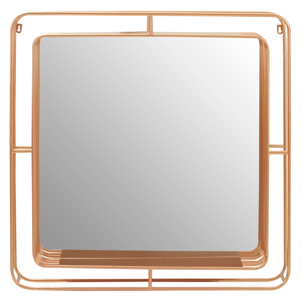 Premier Housewares Wall Mirror / Mirrors For Garden / Bathroom / Living Room Golden Effect Abstract Frame / Faux Gold Foil Finish Wall Mounted Mirrors