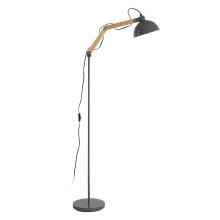 Highly Manoeuvrable Grey Wood And Metal Floor Lamp, Sturdy Design Bedroom Floor Lamp, Sleek Modern Lamp