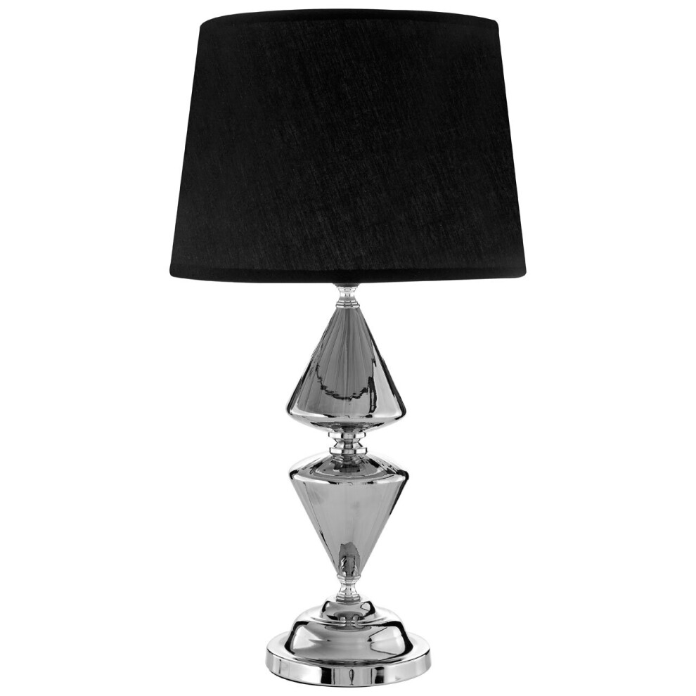Premier Housewares Black Shade Table Lamp/ Adjustable Office Lamps With Fabric Shades/ Reading Desk Lamp For Office/ w30 x d30 x h52cm.
