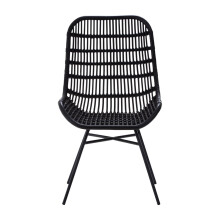 Curved Black Natural Rattan Chair, Sturdy and Durable Rustless Rattan Chair, Easy Cleaning Rattan Armchair