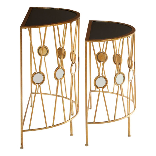 Premier Housewares Stylish Set Of 2 Cross Design Console Tables, Durable Hallway Table, Easily Maintained Modern Console Table 2