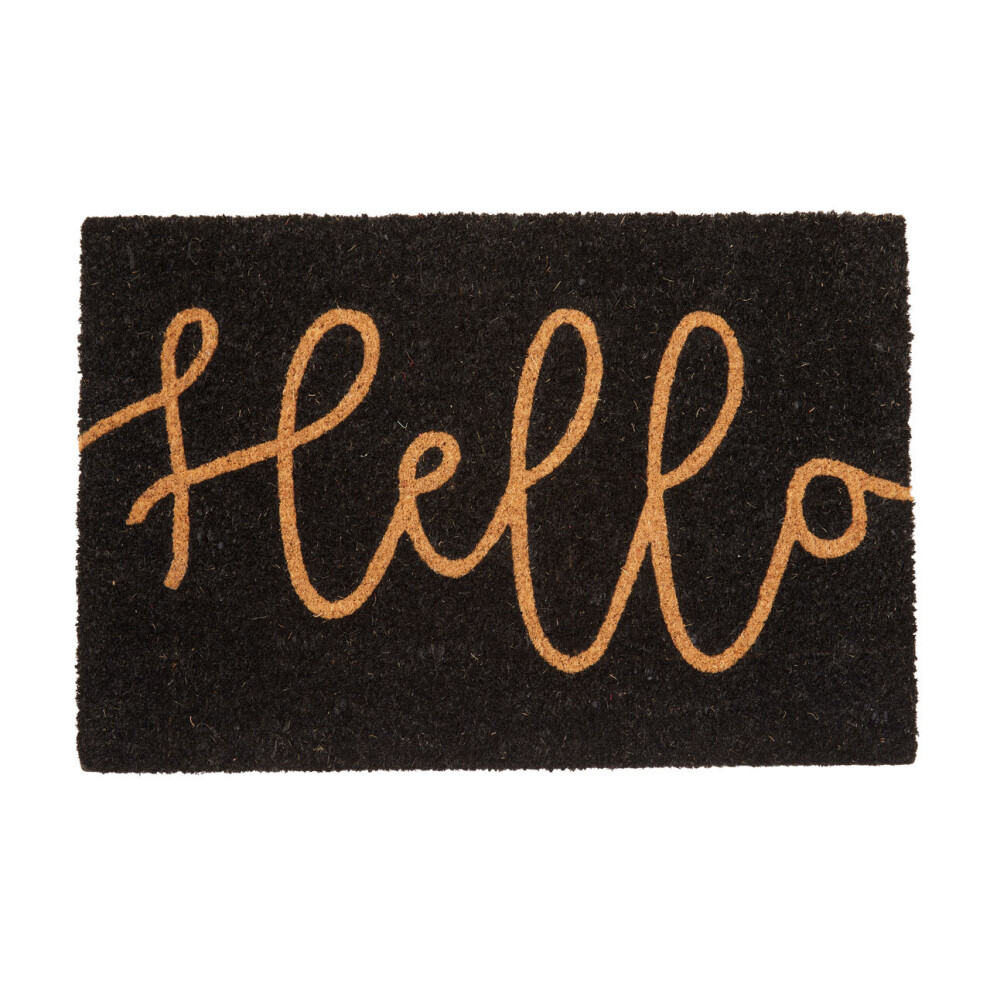 Premier Housewares Hello Design Door Mat Non Slip Floor Mat Indoor And Outdoor Welcome Mat With Robust Coir For Door Entrances House Entryway Kitchen