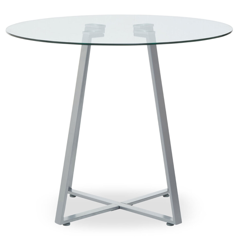 Premier Housewares Dining Table Glass Dining Tables Square Dining Table With Lattice Base Large Modern Dinner Table With Geometric Look  90 x 90 x 76