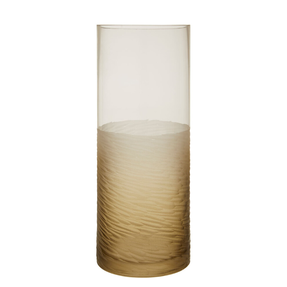Premier Housewares Room Decor Flower Vase Clear Large Vase Cylindrical Glass Vases For Flowers Modern Floor Vase 12 X 12 X 30 Brown/Black