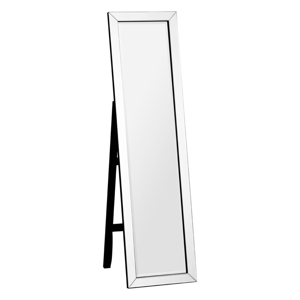 Premier Housewares Vintage Floor Standing White Chic Mirror Rounded And Bevelled Design Floor Mirrors For Bedroom Hallways And Living Room