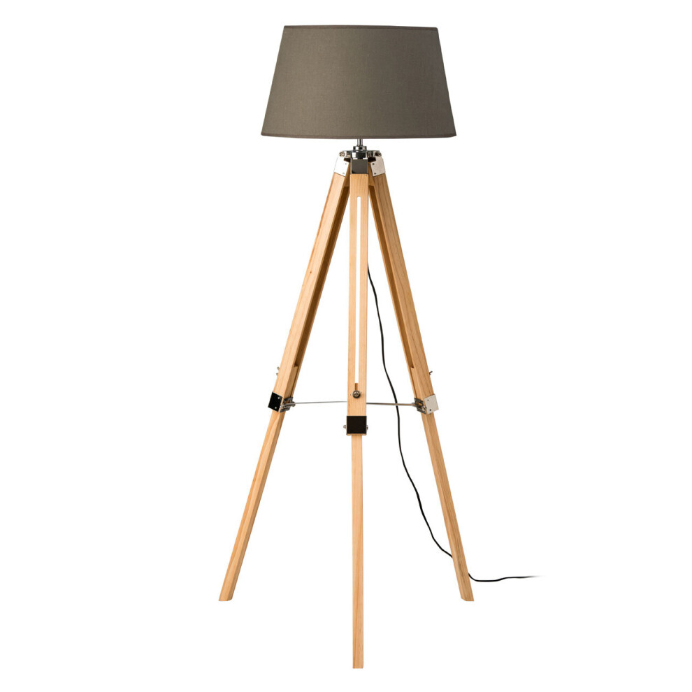 Interiors by Premier Tripod Grey Shade Floor Lamp with EU Plug